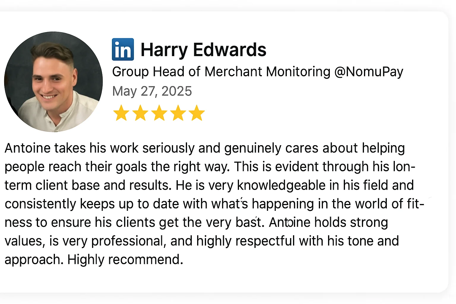 Harry - Client Testimonial