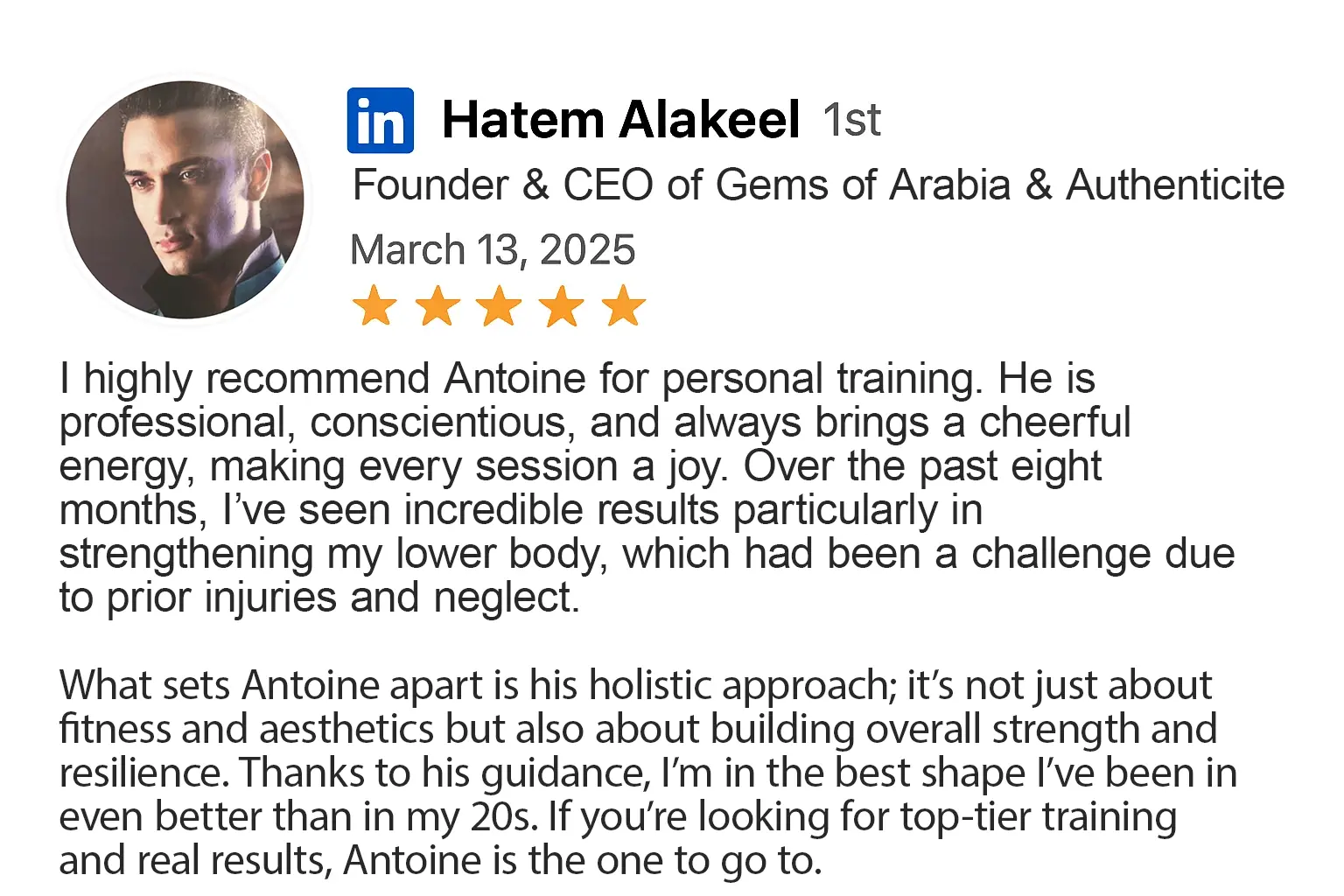 Hatem - Client Testimonial